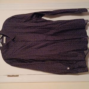 Bugatti mens casual shirt. Sz XXL, black w/ small floral pattern